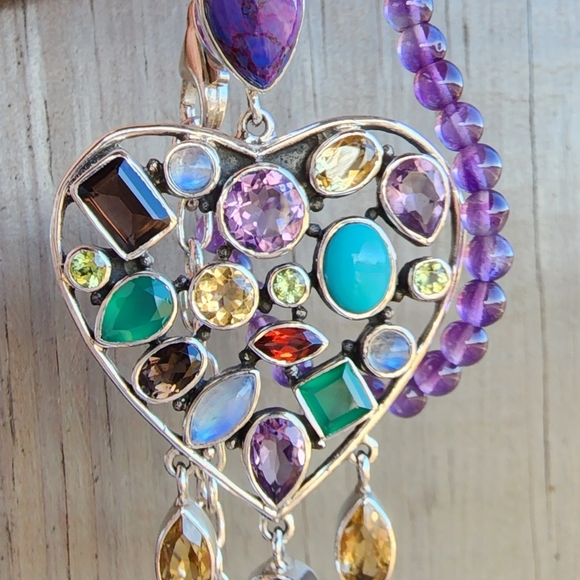 Nicky Butler NB Sterling Heart RAJ Collection Turquoise Pendant #15/750 Necklace - Picture 2 of 14